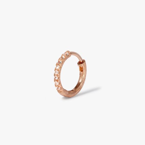 Dusty Diamonds 18ct Rose Gold 12mm Hoop Earring