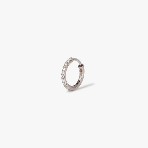 Dusty Diamonds 18ct White Gold 12mm Hoop Earring