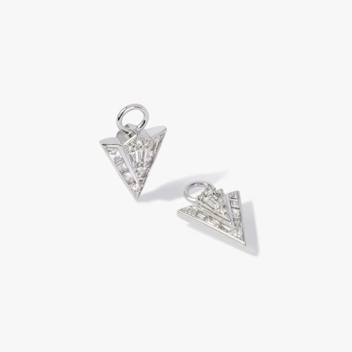 Flight 18ct White Gold Diamond Arrow Earring Drops