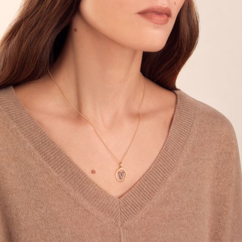 Initial V Necklace