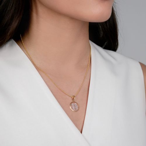 Double Happiness Charm Pendant