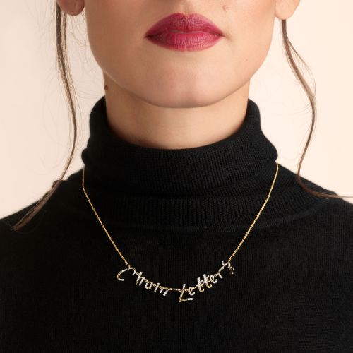 White Gold Chain Letters Personalised Necklace