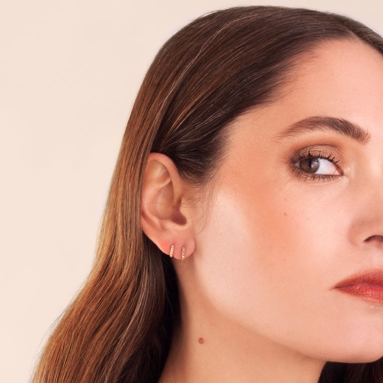 Dusty Diamonds 12mm Hoop Earring