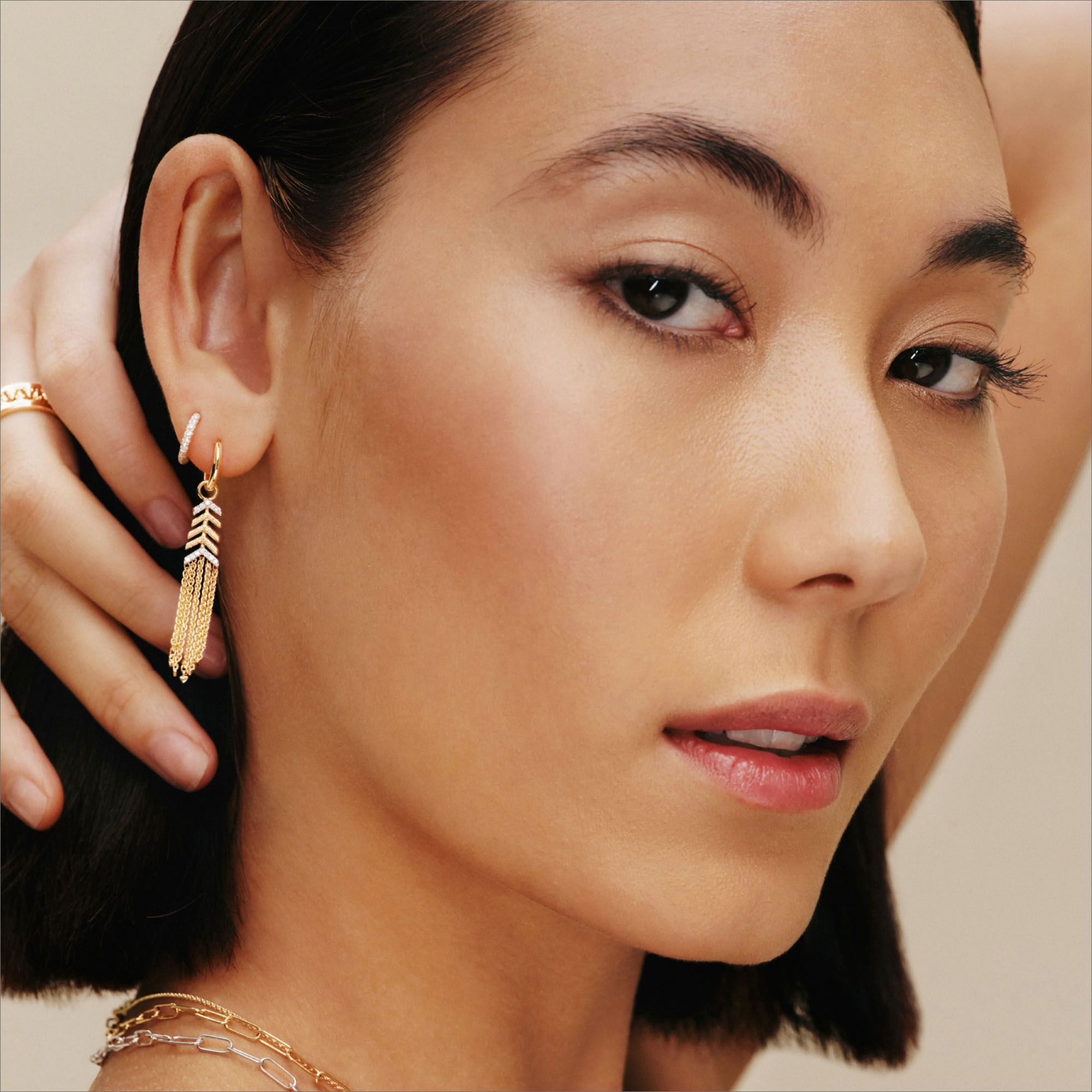 Dusty Diamonds 12mm Hoop Earrings