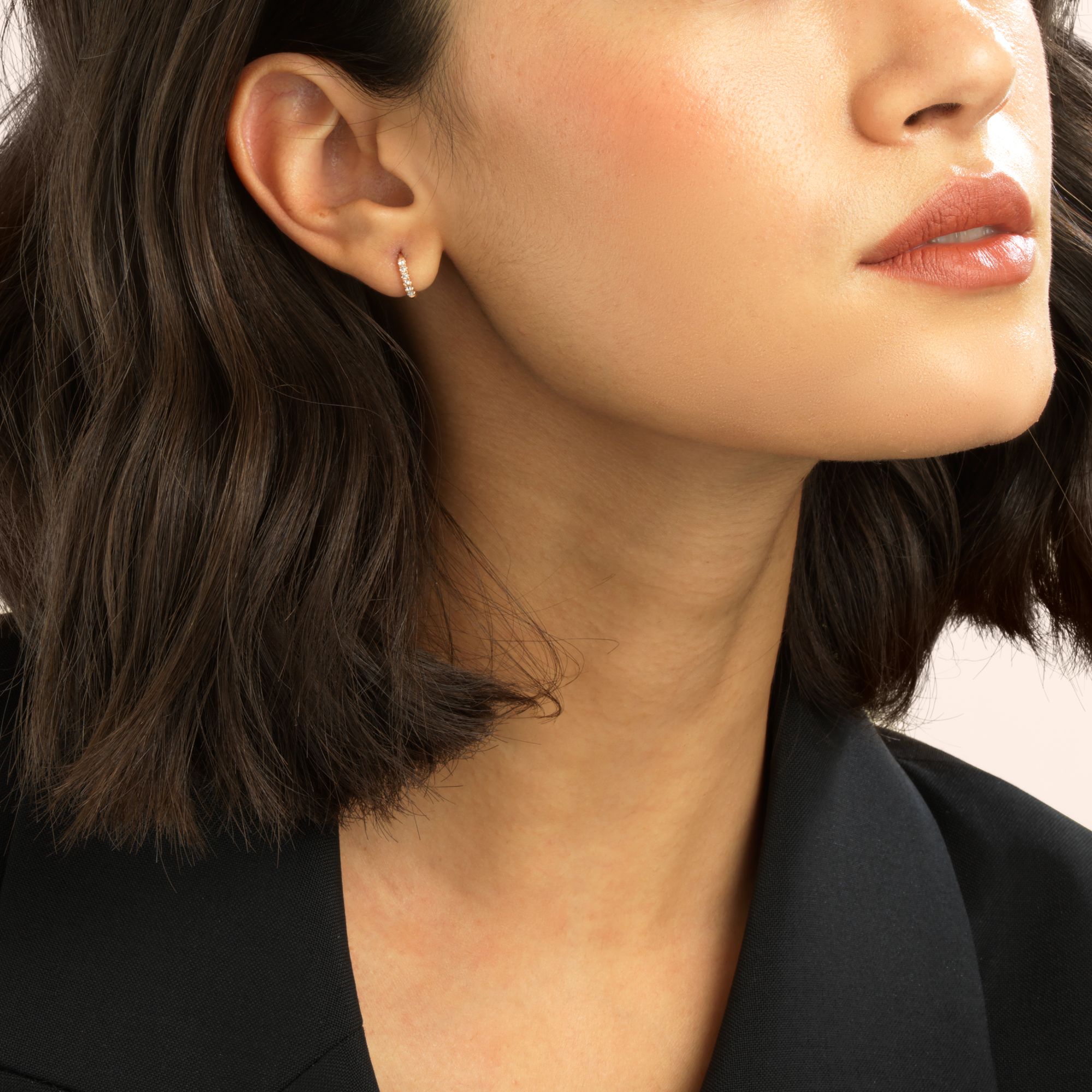 Dusty Diamond Hoop Earring